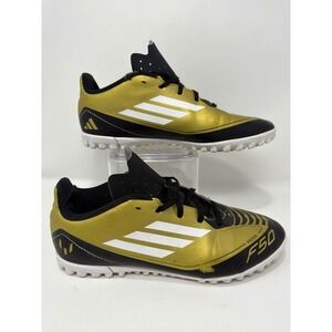 Adidas Messi‎ F50 Gold Black Turf Soccer Cleats Men US 6 UK 5.5